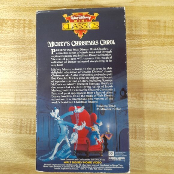Walt Disney Mini Classics Mickey’s Christmas Carol VHS 1994 Vintage Holiday Tape - Picture 2 of 6